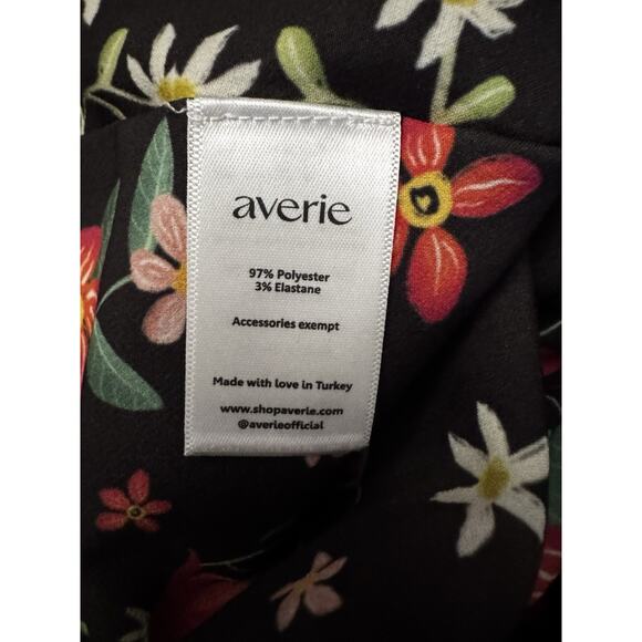 Averie Blaise Pleated Midi Dress Vibrant RainForest Print Black Size 3XL (14) - Picture 7 of 8